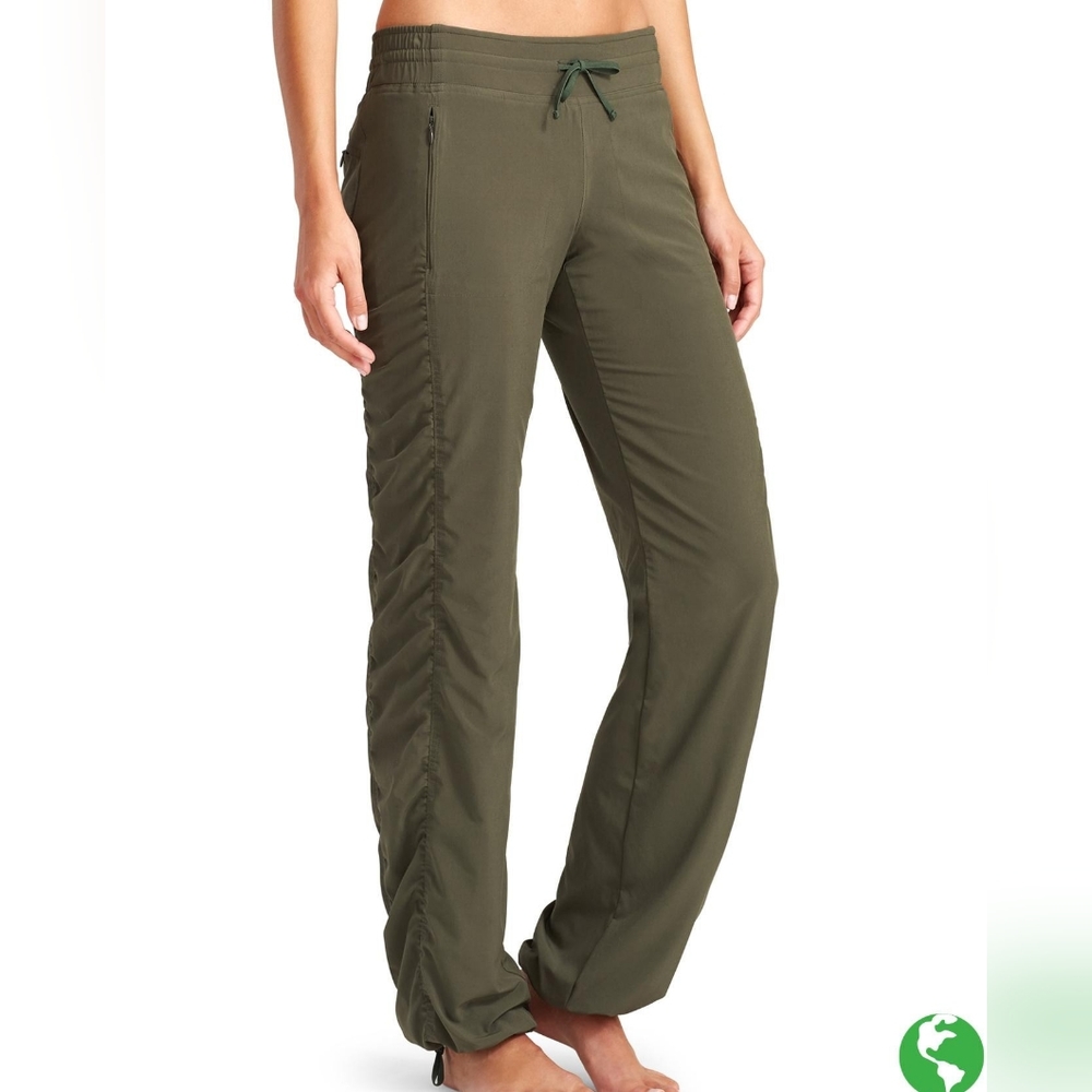 Athleta La Viva ruched lined joggers (forest green)